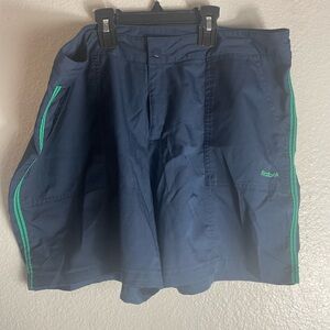 Reebok Athletic Shorts in Navy with Green Trim